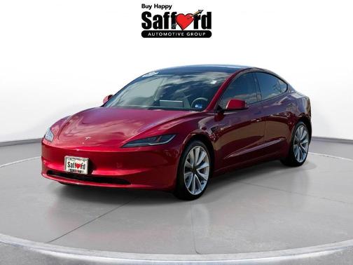 Red 2024 Tesla Model 3 Long Range