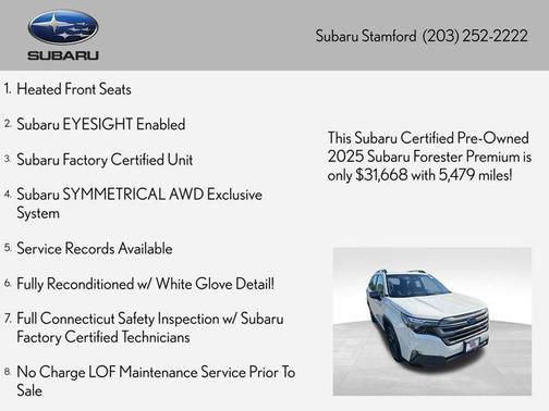 Crystal White Pearl 2025 Subaru Forester Premium