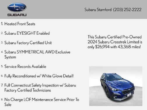 Sapphire Blue Pearl 2024 Subaru Crosstrek Limited