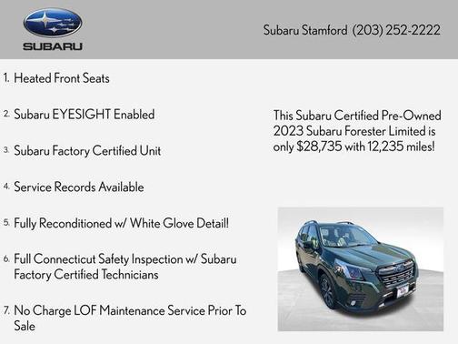 Cascade Green Silica 2023 Subaru Forester Limited