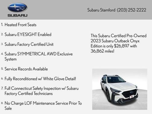 Crystal White Pearl 2023 Subaru Outback Onyx Edition