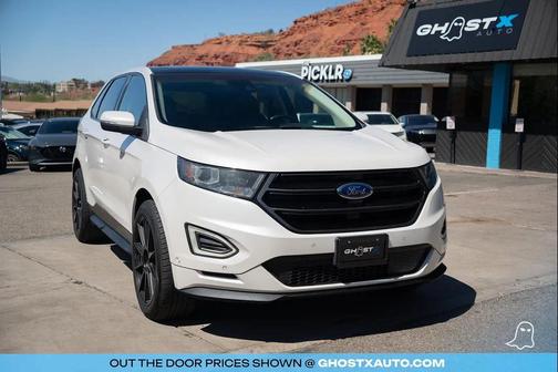 White Platinum Metallic Tri-Coat 2016 Ford Edge Sport