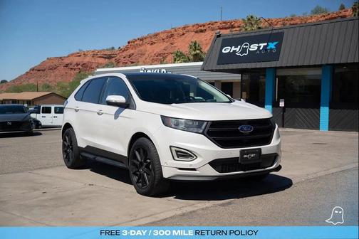White Platinum Metallic Tri-Coat 2016 Ford Edge Sport