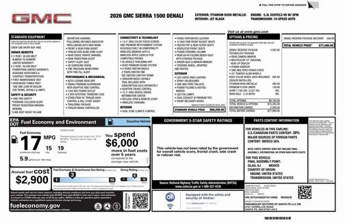 2026 GMC Sierra 1500 Denali