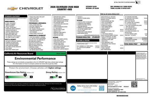 Black 2026 Chevrolet Silverado 2500 High Country