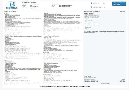 2016 Honda Pilot Elite