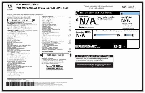 2017 RAM 3500 Laramie Crew Cab 4x4 8' Box