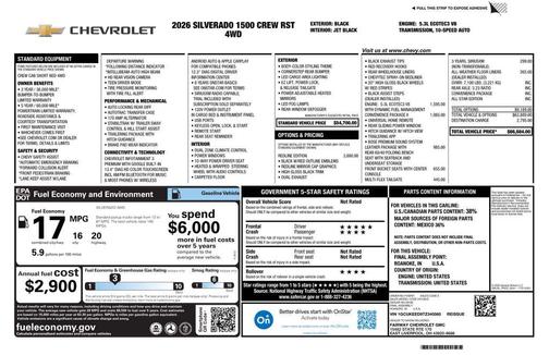 Black 2026 Chevrolet Silverado 1500 RST