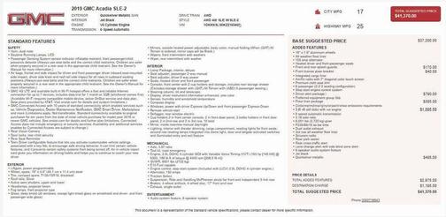 2019 GMC Acadia SLE-2