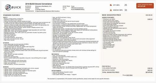 2016 Buick Encore Convenience