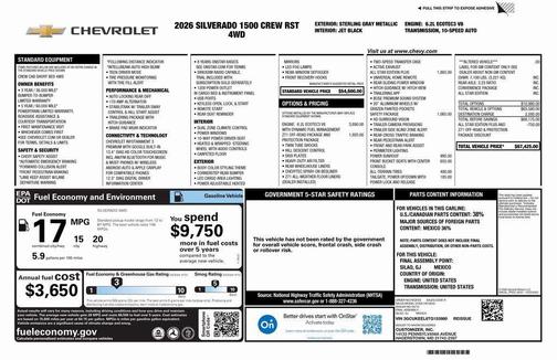 Sterling Gray Metallic 2026 Chevrolet Silverado 1500 RST