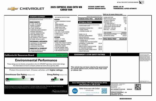 Summit White 2025 Chevrolet Express 3500 RWD 3500 Extended Wheelbase WT