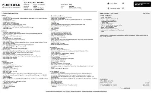 Silver Moon 2015 Acura RDX Base