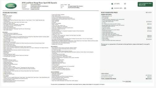 2018 Land Rover Range Rover Sport HSE Dynamic