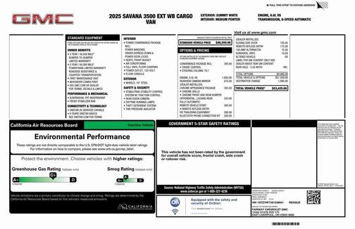 2025 GMC Savana 2500 RWD 3500 Extended Wheelbase Work Van