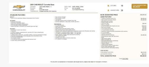 2001 Chevrolet Corvette Base