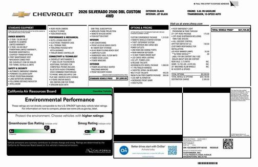 Black 2026 Chevrolet Silverado 2500 Custom