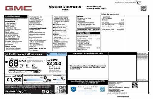 2026 GMC Sierra EV Extended Range Elevation