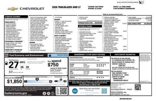 Sterling Gray Metallic 2026 Chevrolet Trailblazer LT