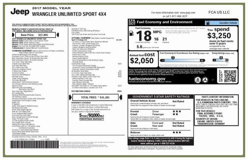 2017 Jeep Wrangler Unlimited Sport