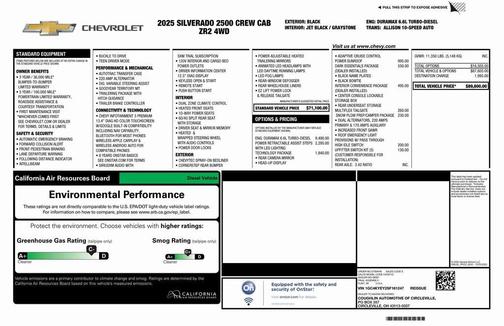 2025 Chevrolet Silverado 2500 4WD Crew Cab Standard Bed ZR2