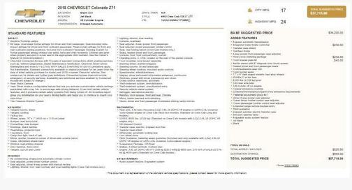 2018 Chevrolet Colorado Z71