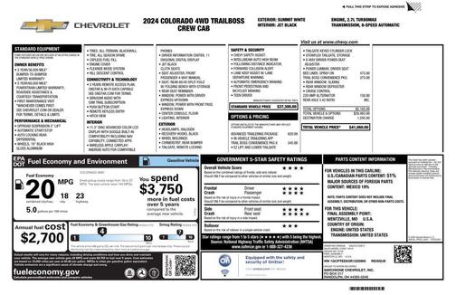 Summit White 2024 Chevrolet Colorado Trail Boss