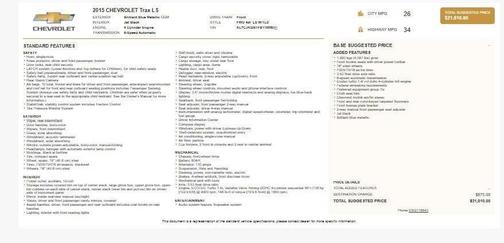 2015 Chevrolet Trax 1LS