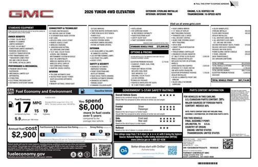 Sterling Metallic 2026 GMC Yukon 4WD Elevation