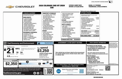 2026 Chevrolet Colorado WT