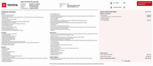 2023 Toyota Tacoma SR