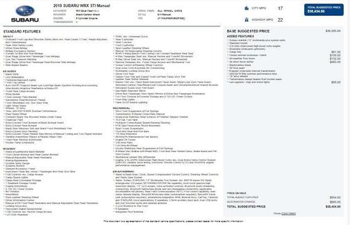 2019 Subaru WRX STI Base