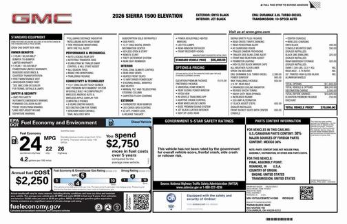 2026 GMC Sierra 1500 Elevation