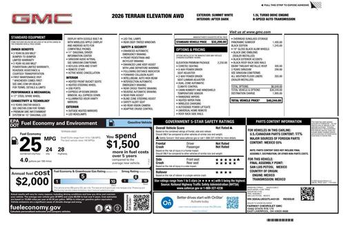 Summit White 2026 GMC Terrain AWD Elevation