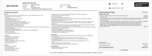 2009 Lexus ES 350 Base