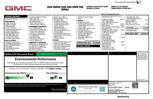 Glacier White Tricoat 2026 GMC Sierra 2500 Denali