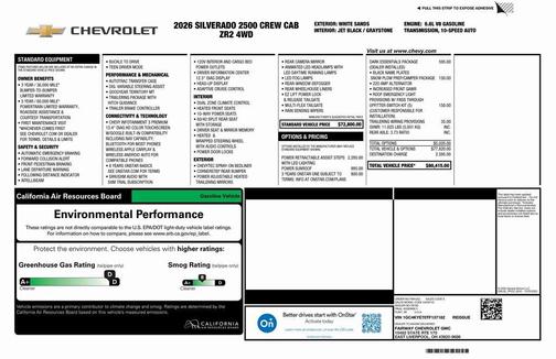2026 Chevrolet Silverado 2500 Crew Cab, Standard Bed, XR2, 4WD
