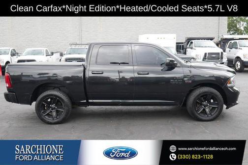 Brilliant Black Crystal Pearlcoat 2017 RAM 1500 Night Crew Cab 4x4 5'7' Box