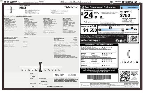 2017 Lincoln MKZ Black Label