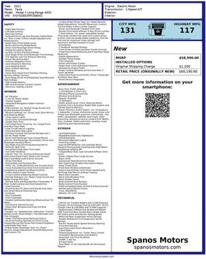 2021 Tesla Model Y Long Range Dual Motor All-Wheel Drive