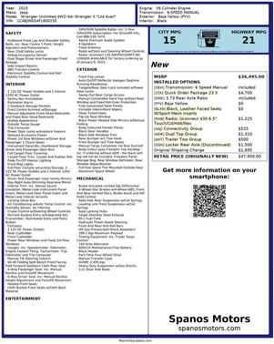 2015 Jeep Wrangler Unlimited Sahara