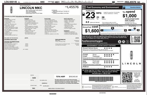 2017 Lincoln MKC Select