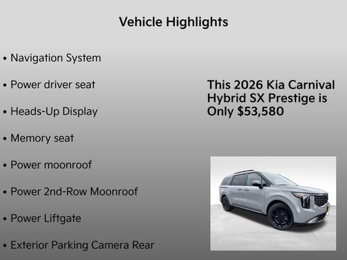 2026 Kia Carnival Hybrid SX Prestige