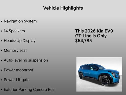 Ocean Blue 2026 Kia EV9 GT-Line