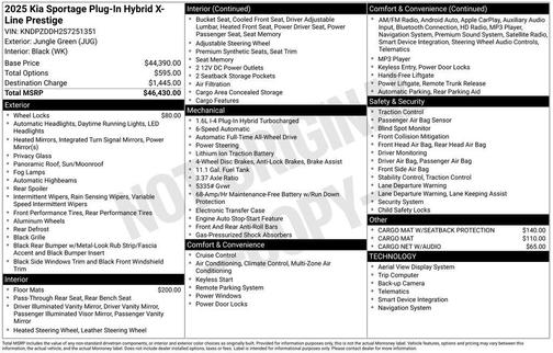 2025 Kia Sportage Plug-In Hybrid X-Line Prestige