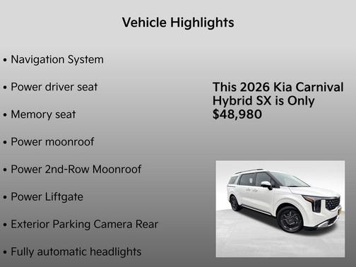 2026 Kia Carnival Hybrid SX