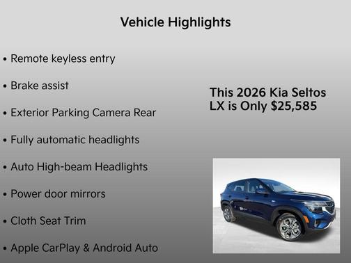 Dark Ocean Blue 2026 Kia Seltos LX