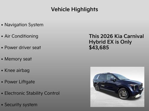 2026 Kia Carnival Hybrid EX