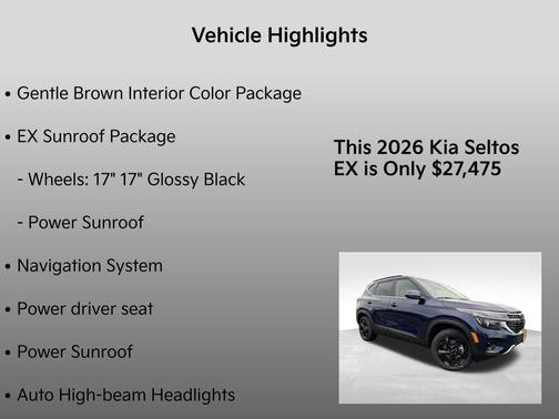 Dark Ocean Blue 2026 Kia Seltos EX