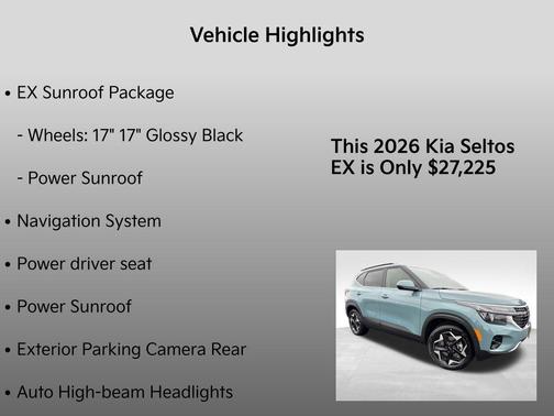 Blue 2026 Kia Seltos EX